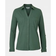 Women's Green Cotton Jersey Semi-Fitted Shirt 12