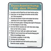 Funschild - Duschanleitung für den Mann -