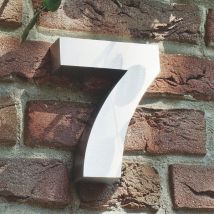 3D Hausnummer 7 aus Edelstahl - Höhe 16 cm Tiefe 3 cm