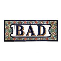 Spanischer Schriftzug Bad