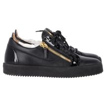 Giuseppe Zanotti Frankie Sneakers met Ritsdetail in Zwart Leer