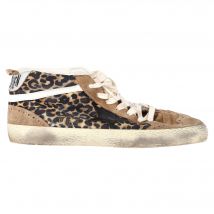 Golden Goose Mid-Star Sneakers in Leopardenprint Ponyhaar en Suède