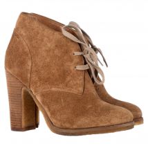 See by Chloé Laarzen met Veters en Hak in Bruin Suède