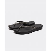FitFlop Iqushion Sparkle Rubberen Dames Zwarte Flip-Flops