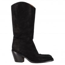 Chloé Westerse Cowboylaarzen van Zwart Leer en Suède