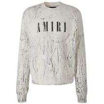 Amiri Core-logo gebarsten droog wit sweatshirt