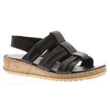 Hush Puppies Dames Sandalen Eden Leder Geelstevige zwart