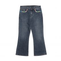 Palm Angels Juniors Medium Wash Geborduurde Denim Meisjesjeans in Blauw