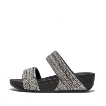 Women's Fit Flop Lulu Shimmerweave Sliders in Black