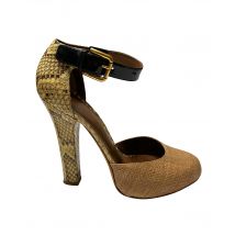 Dolce & Gabbana D'Orsay Pumps met Animalprint in Beige Leer