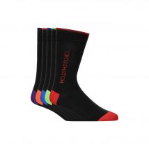 Crosshatch Heren Glowbow Crew Sokken (Set van 5) (Zwart/Multikleurig)