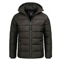 Arctic Seven Gewatteerde Winterjas voor Heren met Afneembare Capuchon Donkergrijs