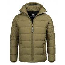 Arctic Seven Gewatteerde Winterjas voor Heren met Afneembare Capuchon Olijfgroen