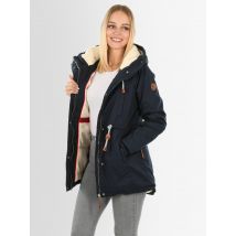 Navahoo Ireliaa Dames Parka – Windafstotende winterjas met teddyvoering en capuchon - Navy