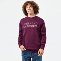 Heren Weekend Offender Warwick Crewneck Sweatshirt in Berry