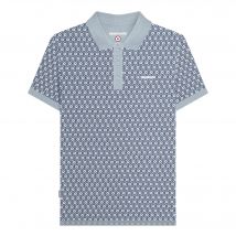 Lambretta Heren AW24 Geometrisch Poloshirt (Schemerig blauw)