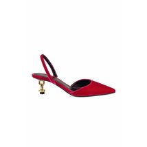Tom Ford Velvet Chain Heel Slingback Roze