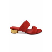 Salvatore Ferragamo Suède muiltjes Rood