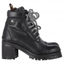 Miu Miu Geleiderzool Strijdlaarzen in Zwart Leder