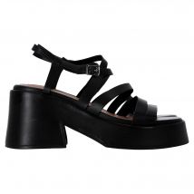 Ganni Strap Sandalen met Platform in Zwart Kalfsleer