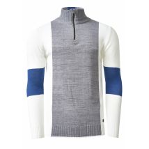 Fijn gebreide trui in colorblock-stijl met opstaande kraag