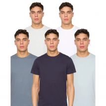 Duck and Cover Heren Demtare Effen T-Shirt (Set van 5) (Veelkleurig)