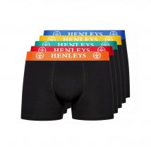 Henleys Heren Primas Boxershorts (Set van 5) (Zwart)