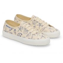 Superga 3750 Seashells Print Katoenen Dames Beige Sneakers