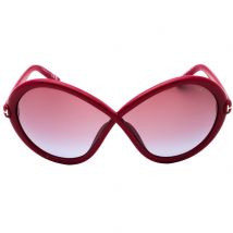 Tom Ford glanzende fuxia montuur violette zonnebril