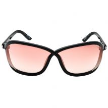 Tom Ford Mirror Velvet Lens Glanzende Zwarte Zonnebril