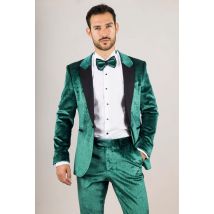 Heren Groene 3-delige Velvet Trouw Smoking Formele Kostuum
