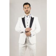 Heren Witte 3-delige Fluwelen Trouwtuxedo Formele Pak