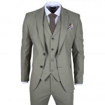 Heren Sage Tailor Fit 3-delig Linnen Zomer Trouwsuit