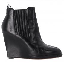Givenchy Wedge Enkelboots in Zwart Leer