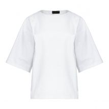 Oversized T-shirt van getextureerde katoenmix met moderne elegantie