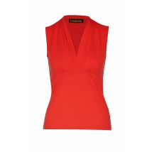 Rode mouwloze jersey top met V-hals – stretchkatoenmix