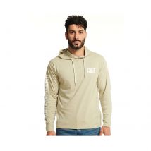 Caterpillar Hoodie Lange Mouwen Katoenen Heren Beigekleurig T-Shirt