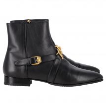 Versace Medusa Geklede Enkellaarsjes van Zwart Leer