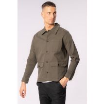 Twill overhemdjack - Donker olijfgroen