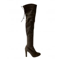 Stuart Weitzman Highland Over The Knee Laarzen in Grijs Suède