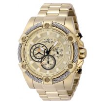 Invicta Bolt 48866 Heren Horloge - Quartz Uurwerk - Roestvrij Staal met gouden Wijzerplaat - 52mm
