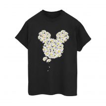 Disney Dames/Dames Mickey Mouse Kamille Hoofd Katoenen Vriendje T-shirt (Zwart)