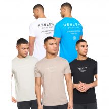 Henleys Heren Henstack T-Shirt (Set van 5) (Veelkleurig)