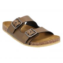 SAINT LAURENT GLAD LEREN 'JIMMY' FLAT SANDALEN