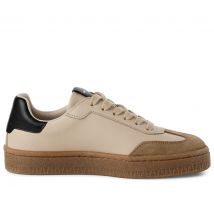 Tamaris Dames Beige Suède Mode Veterschoenen