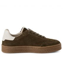 Tamaris Dames Olijfgroene Suède Mode Veterschoenen