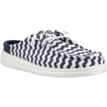 HEYDUDE Wendy Slip Terry Stripe Polyester Dames Navy Blazer/Egret Mules