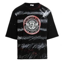 Balmain Paris Graffiti Coin Logo Zwart T-shirt