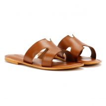 Tower Footwear Cut Out Damesmuilen Van Bruin Leer