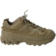 Burberry Gouden Ketting Arthur Sneakers in Khaki Leer